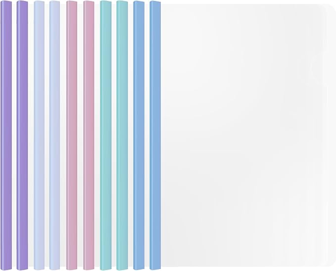 10 Sliding Bar Report Covers A4 Letter Holds 70 Sheets Multi Color | Sliding by Quadafy