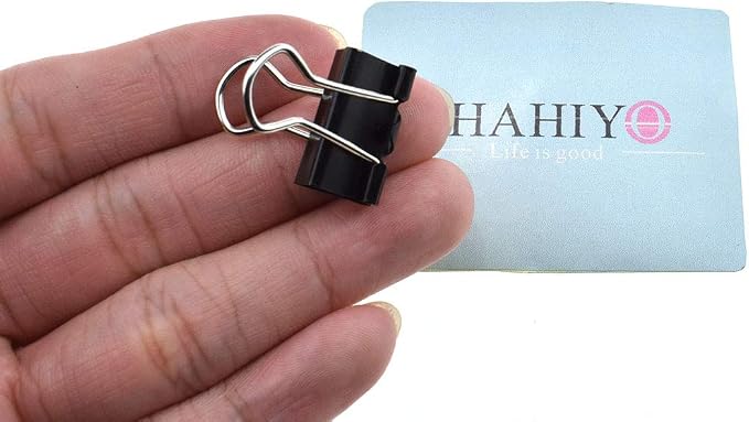 HAHIYO Binder Clips Paper Clamps Spring Steel Sturdy Small 0.75 inches Width by Unknown