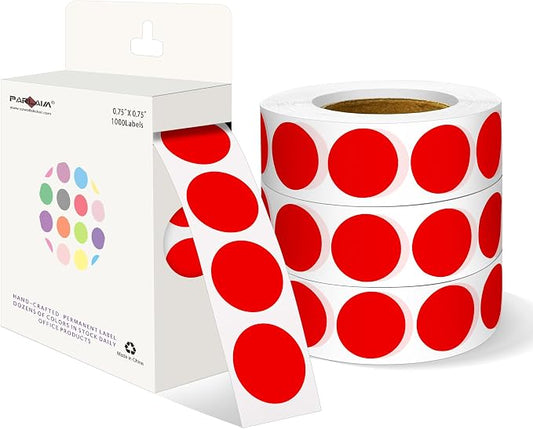 PARLAIM 3/4 Inch Roll Color Coding Labels, 4000 per/4 Rolls Round Adhesive by PARLAIM