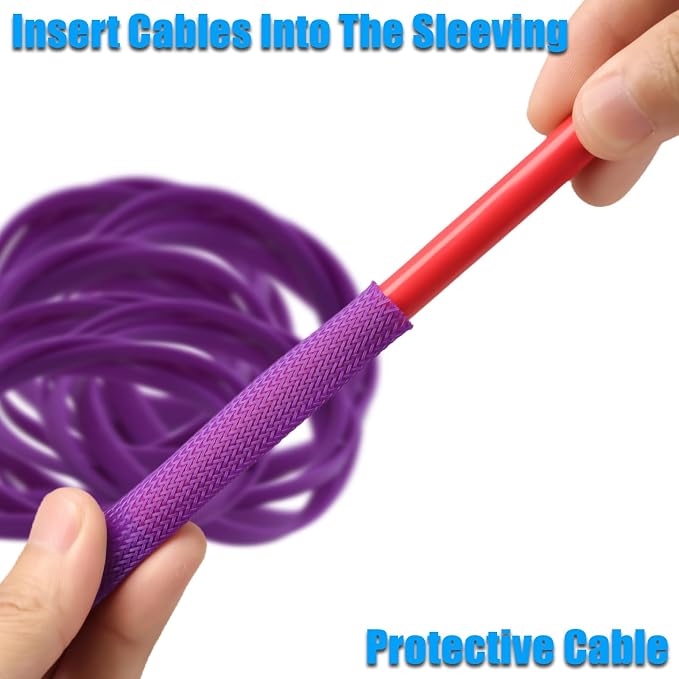25ft PET Expandable Braided Cable Sleeve 3/8inch Pet Braided Cable Sleeve - Image 4