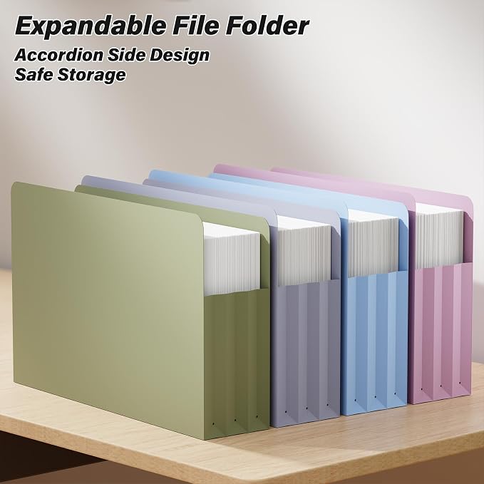 Ansook Leagl Size Expanding File Folders, 6 Pack 5.25" Accordion File Pockets - Image 6