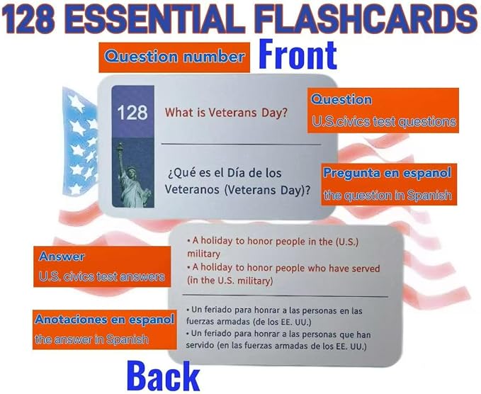 US Citizenship Flash Cards 2026-128 USCIS Civics Questions & Answers, Civics - Image 3