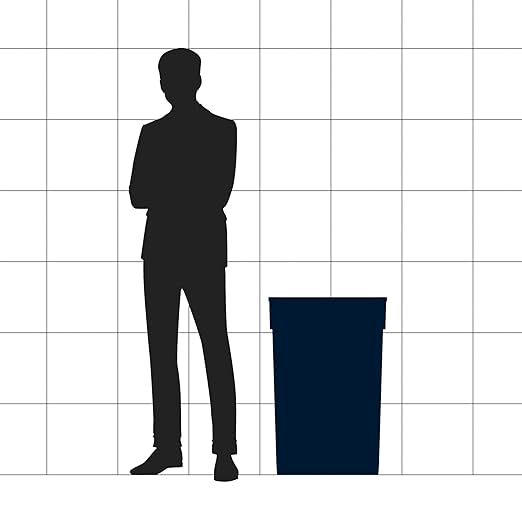 23 Gallon Gray Slim Jim Trash Can with Swing Top Lid-DeskLoop Office