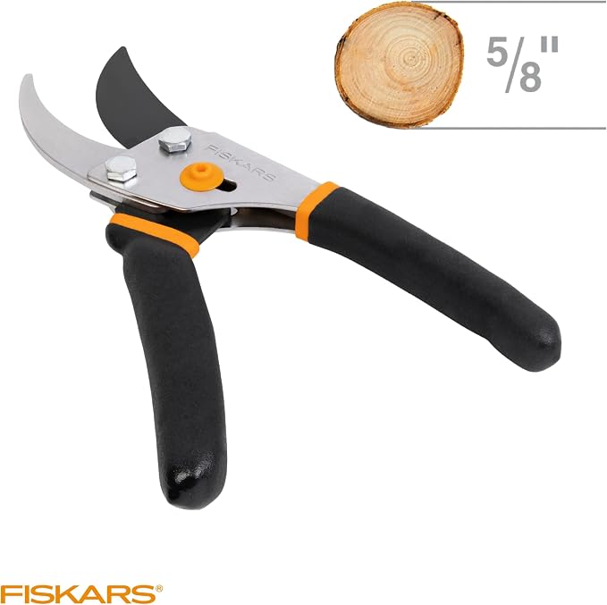 Fiskars Bypass Pruning Shears, 5/8" Cut Capacity Gardening Scissors, - Image 5