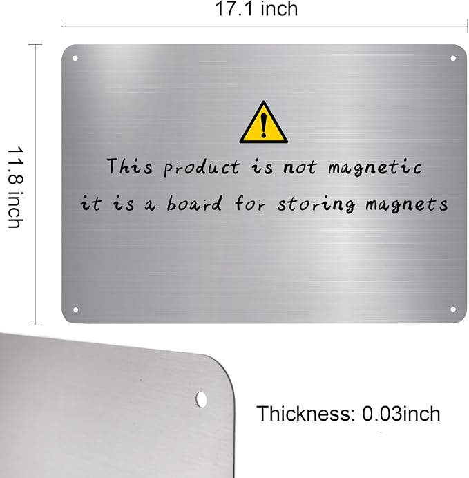 Bekith 2 Pack Stainless Steel Magnetic Board, 17.1" x 11.8" Magnet Bulletin - Image 2