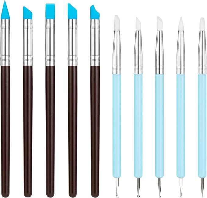 Amrules 10Pcs Clay Sculpting Tools, Practical Dual-End Rubber Pens and Dotting by Amrules