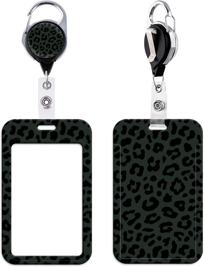 Leopard ID Badge Holder Cute Retractable Badge Holder Reel by beemorita