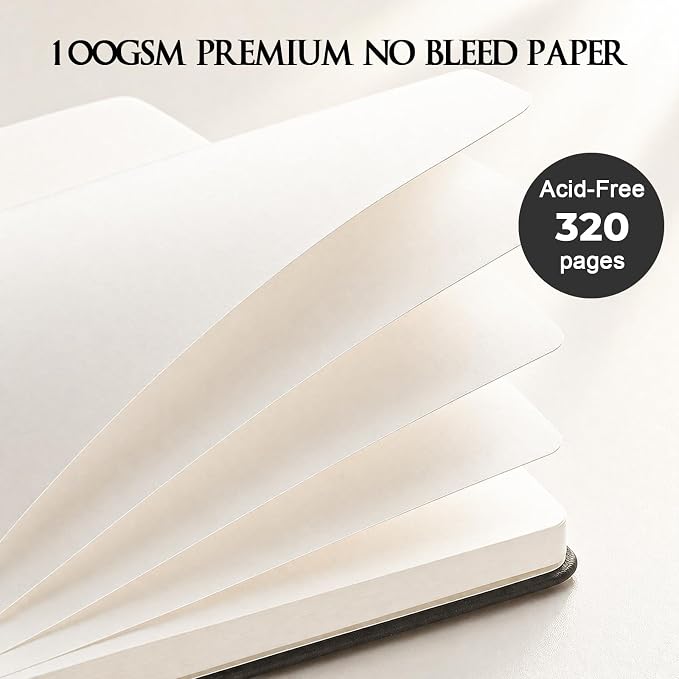 5 Pack Blank Journal Notebooks Bulk, Hardcover A5 Sketchbook, 320 Pages No - Image 4