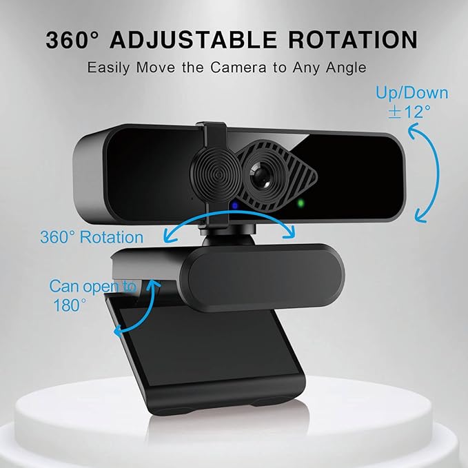 2K Webcam for PC, 85° View USB Computer Camera, with Noise Canceling Microphone & Privacy Cover, HD Web Cameras for Desktop Laptop Monitor Mac Streaming, Gaming & Video Calling