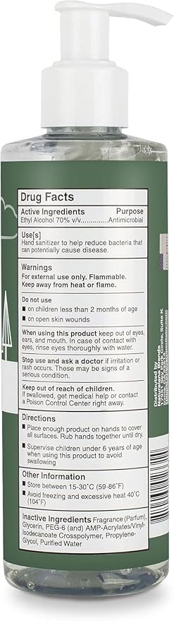 Happy Little Camper Hand Sanitizer with Lemon Zest Scent - Moisturizing Gel with Vitamin E & Antimicrobial Formula- Contains 70% Ethyl Alcohol - Travel Size, Made in USA - 3x 8oz bottles