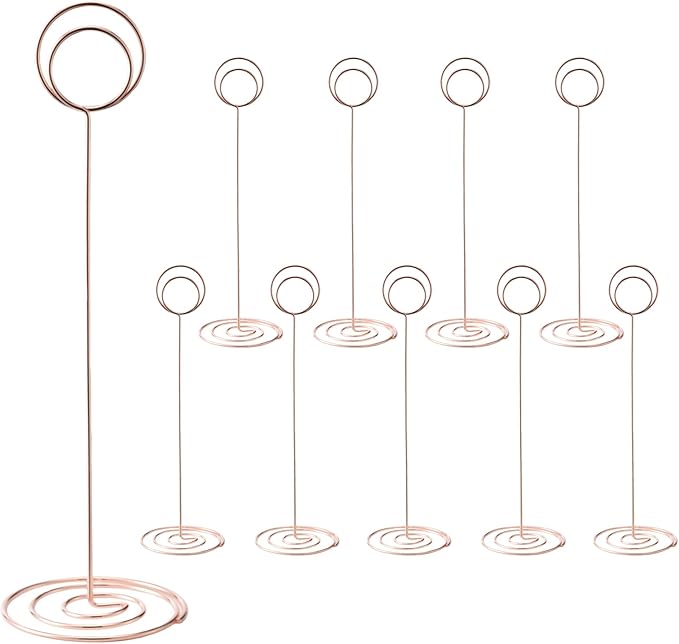 Hoewina 10Pcs Place Card Holder, Table Number Holders, Wire Picture Holder by Hoewina