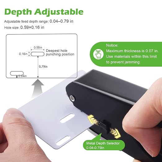 Heavy-Duty Slot Punch, Handheld Badge Hole Puncher, All Metal ID Card Puncher - Image 2