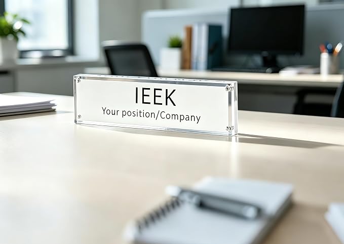 IEEK Acrylic Desk Name Plate, DIY Personalized Name, 2.5x10 Inch - Image 5