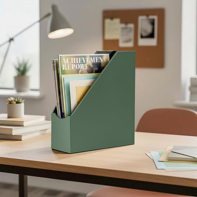 UnionBasic Magazine File Holder, Leatherette Desktop Document Organizer - Image 5