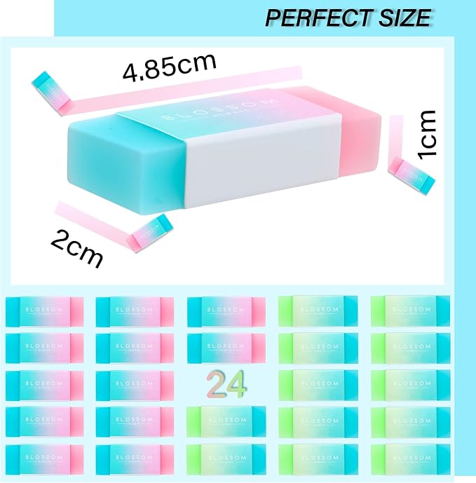 Gersoniel 24 Pcs Cute Jelly Pencil Erasers Bulk Back to School Supplies Soft - Image 2