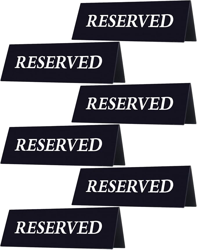 6 Pieces Plastic Reserved Table Sign by Gvhntk