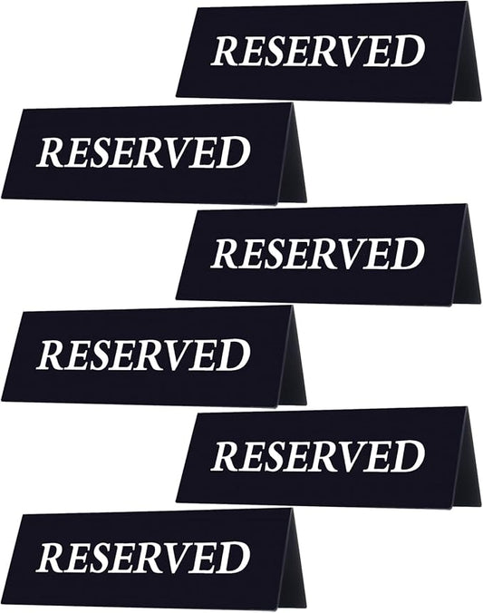 6 Pieces Plastic Reserved Table Sign by Gvhntk