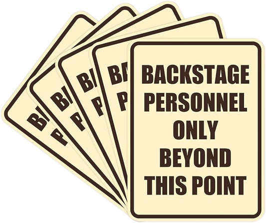 Portrait Round Backstage Personnel Only Beyond This Point Door or Wall Sign by SignsByLITA