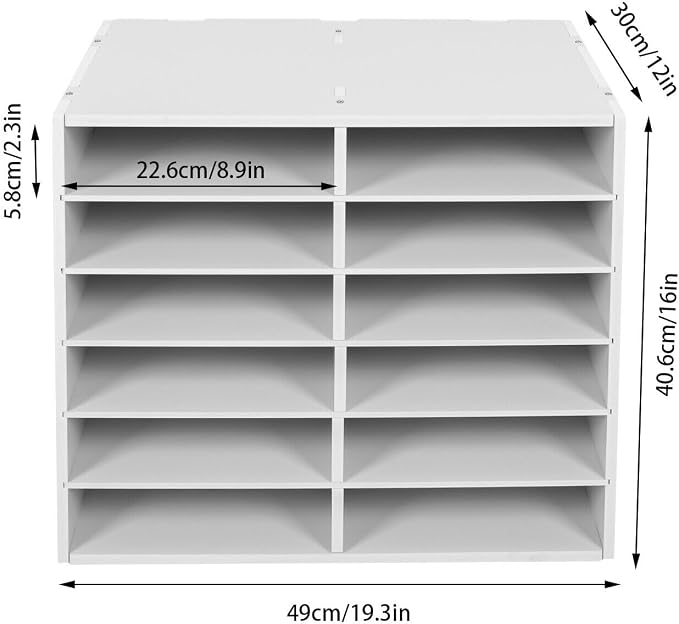 Mail Sorter Desktop, 12 Compartments Literature Organizer, Sheet Sorter - Image 5