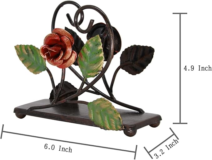 OwlGift Multicolor Napkin Holder – Rose Design Metal Napkin Storage - Image 6