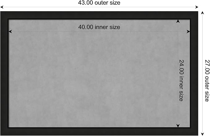 Amanti Art Black Framed Magnetic Board 27x43 Large Vision Board - Image 4