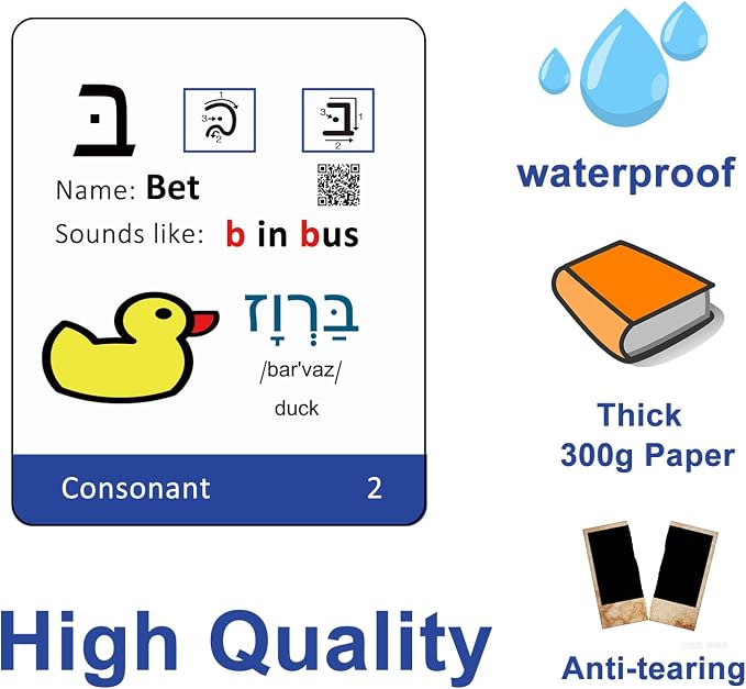 Hebrew Biblical Alphabet Syllabary Flash Cards – Alef Bet Letter Educational - Image 7