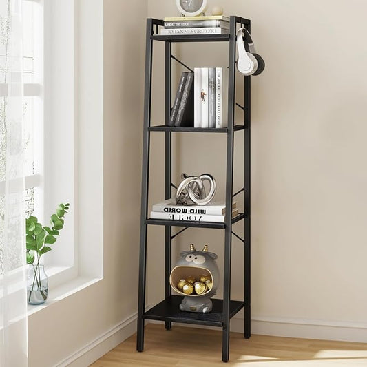 Hzuaneri Ladder Shelf, Bookshelf Bookcase, Freestanding Corner Storage Shelve by Hzuaneri