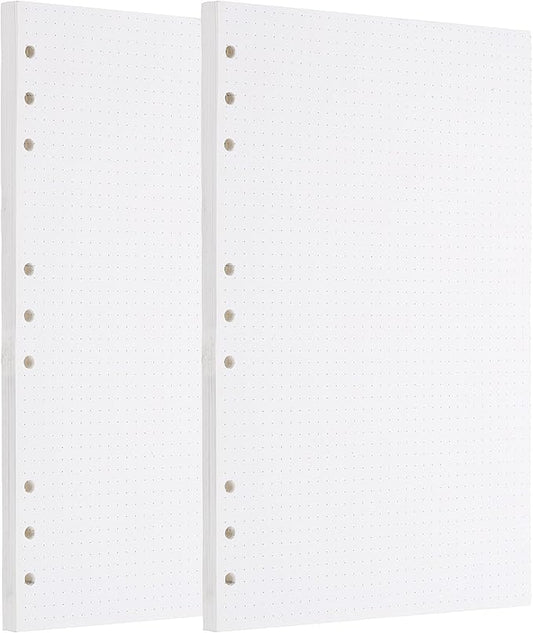 PATIKIL B5 Dot Grid Paper 9-Ring Binder Loose Leaf Planner Filler Paper Planner Inserts, 160 Sheets/320 Pages, Lined-DeskLoop Office