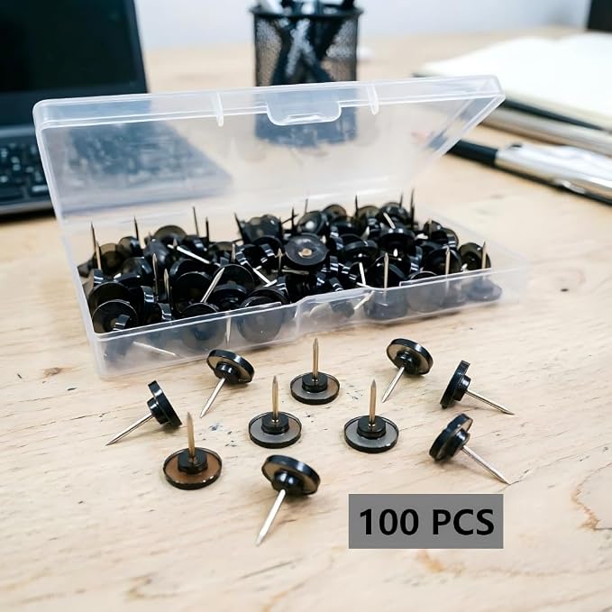 Smoke Black Push Pins – Translucent Dark Thumb Tacks - Image 3