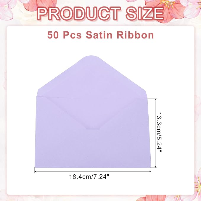 PATIKIL 7x5 Inch Invitation Envelopes, Light Purple - Image 2