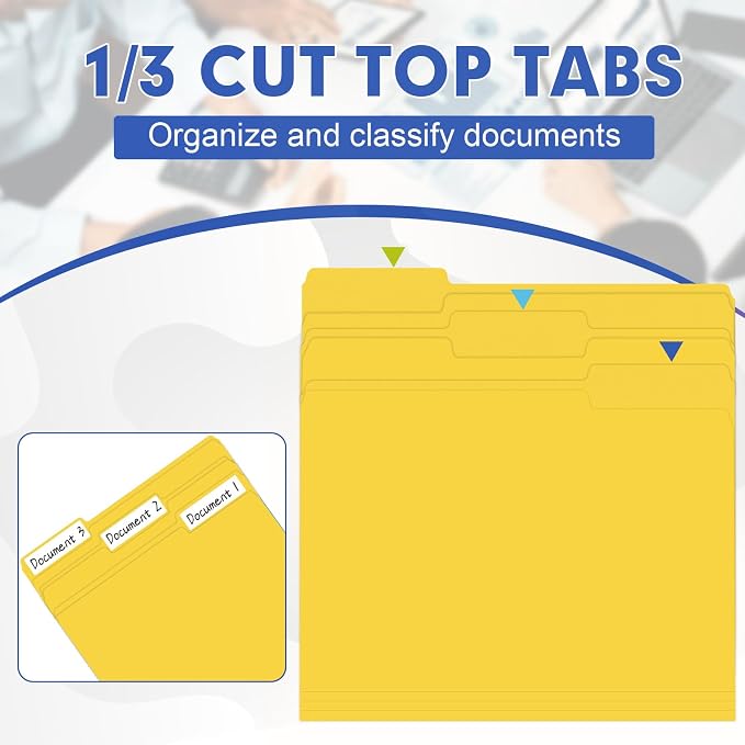 File Folder, HERKKA 120 Pack 1/3 Cut Tab File Folders, File Folders Great - Image 3