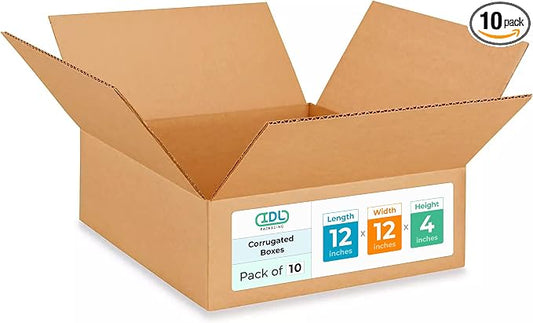 Medium Moving & Shipping Boxes 12x12x4 inches by IDLPackaging