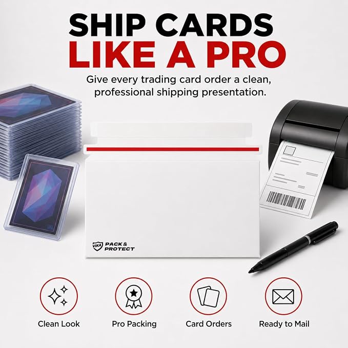 VIKA 100 Pack Trading Card Shipping Envelopes 7"x4.35", Self-Adhesive, Premium - Image 6
