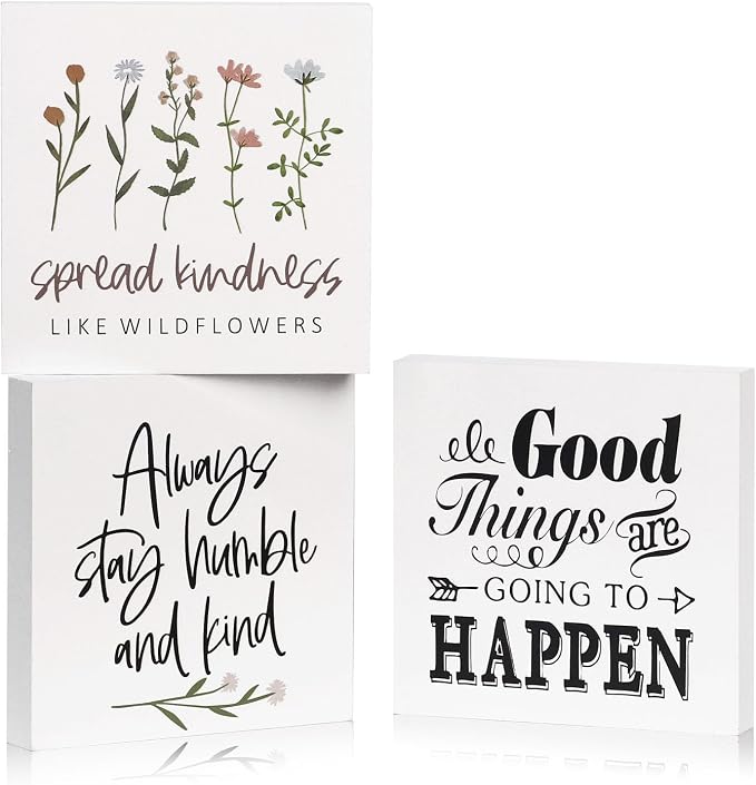 3 PCS Inspirational Wooden Box Signs by Decorunlimited