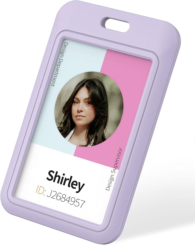 Uniclife 6 Pack Sliding ID Badge Holder Vertical Hard Plastic Case by UnicLife
