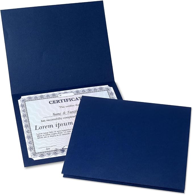 Plain Blue Certificate Folders by Fine+Stationery