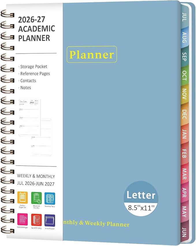 Planner 2026-2027, Academic Weekly and Monthly Calendar Planner, July 2026 by VALOME