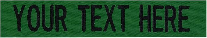 Northern Safari Custom Name Tapes Kelly Green Fabric 3.5 Inch Sew On by NORTHERNSAFARI