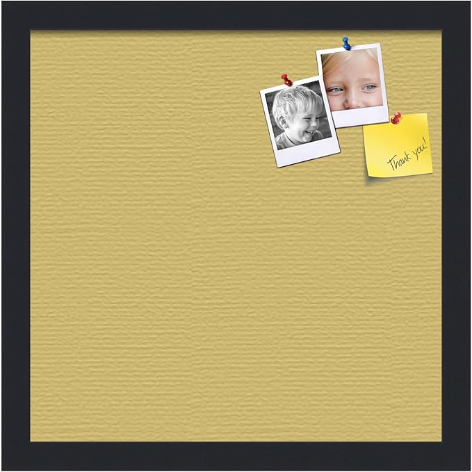 PinPix 14x14 Inch Cork Bulletin Board. This Decorative Framed Pin Board Comes with Honey Pastel Design and a Satin Black Frame. Ideal for Home Office Decor or Message Board (PinPix-1810)-DeskLoop Office
