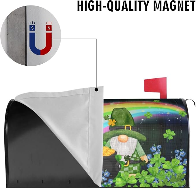 Irish St. Patrick's Day Shamrock Mailbox Cover, 25.5 X 21 Wrap Case Decorative - Image 5