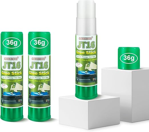 Geeetech 3 Pieces 3D Printer Glue Sticks 36 Gram Each PVP Solid Glue Stick for 3D Printer Hot Bed, Water-Soluble Glue Stick, Quick Dry, Easy to Stick and Washable-DeskLoop Office