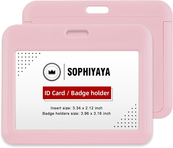 12 Pack Sliding Horizontal Badge Holder Hard Plastic Key Card Work Badge Sleeve - Image 7