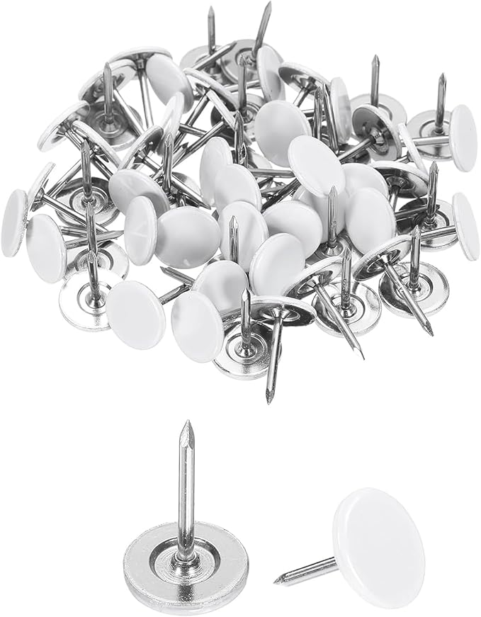 White Heavy Duty Thumb Tacks, Extra Long Push Pins by lengedhope