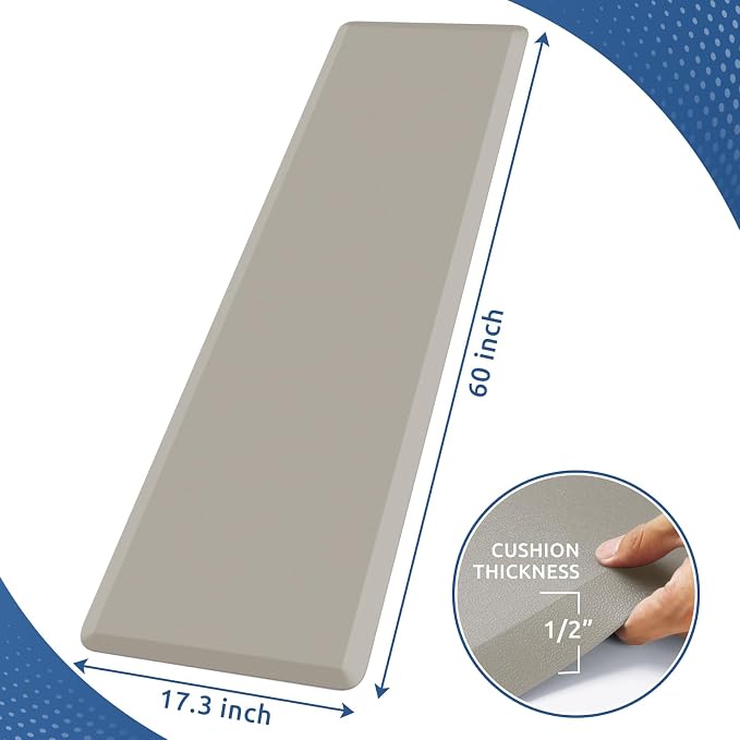 KitchenClouds Kitchen Mat Cushioned Anti Fatigue Kitchen Rug 17.3"x60" Water - Image 2