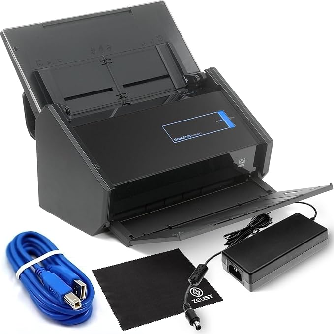 Fujitsu ScanSnap iX500 Scanner Bundle - High-Speed Document ScanSnap iX500 for Home/Office Use - Wireless Connectivity - Mac/PC Compatible - Automatic Document Feeder - Compact Design (Renewed)-DeskLoop Office