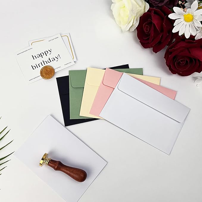 44 Pack Blank Cards and Sage Green Envelopes 4x6, Self-Seal A4 Envelopes - Image 5