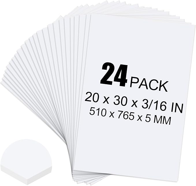 ToLanbbt 24 Pack White Foam Board, Displaying by ToLanbbt