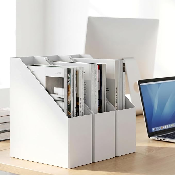 Rempry 12 Pack Magazine File Holders White, Foldable Cardboard Document - Image 6