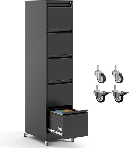 IKIMI 5 Drawer Locking File Cabinet by IKIMIMetalFurniture