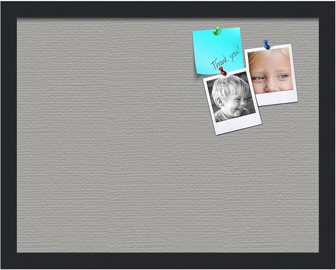 PinPix 18x14 Inch Cork Bulletin Board. This Decorative Framed Pin Board Comes with Dark Stone Design and a Satin Black Frame. Ideal for Home Office Decor or Message Board (PinPix-1808)-DeskLoop Office